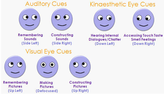 Graphic illustrating different eye positions | NLP World.