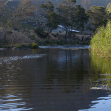 river with house