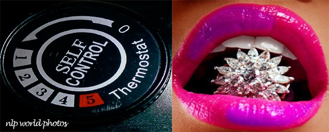 control dial and lips with diamonds